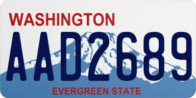 WA license plate AAD2689