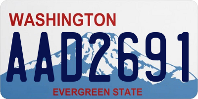 WA license plate AAD2691