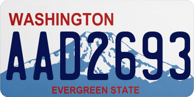 WA license plate AAD2693