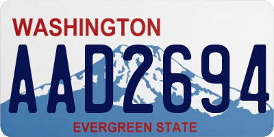WA license plate AAD2694