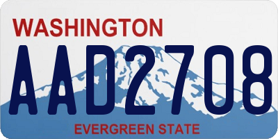 WA license plate AAD2708