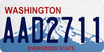 WA license plate AAD2711