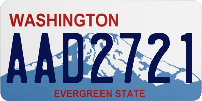 WA license plate AAD2721