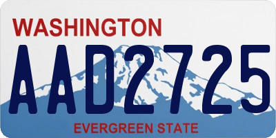 WA license plate AAD2725