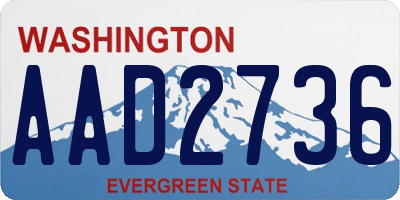 WA license plate AAD2736