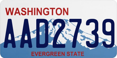 WA license plate AAD2739