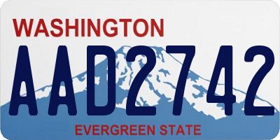 WA license plate AAD2742