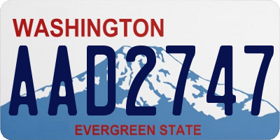 WA license plate AAD2747