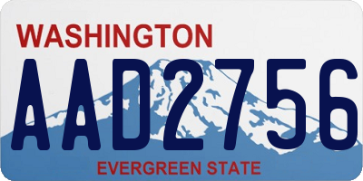 WA license plate AAD2756
