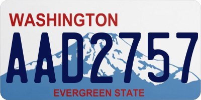 WA license plate AAD2757