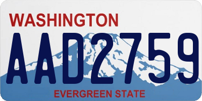 WA license plate AAD2759