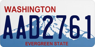 WA license plate AAD2761