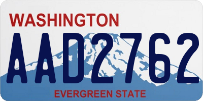 WA license plate AAD2762