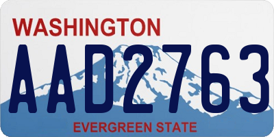 WA license plate AAD2763