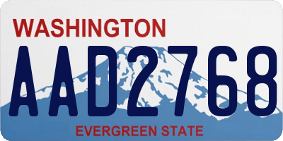 WA license plate AAD2768