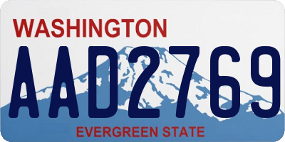 WA license plate AAD2769