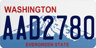 WA license plate AAD2780
