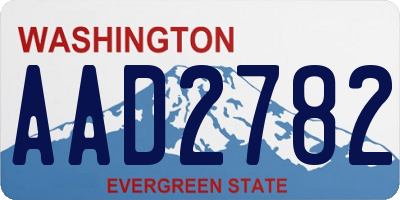 WA license plate AAD2782