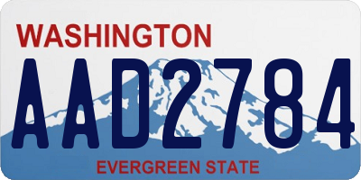 WA license plate AAD2784