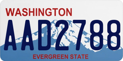 WA license plate AAD2788