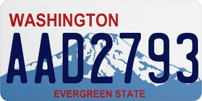 WA license plate AAD2793