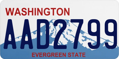 WA license plate AAD2799