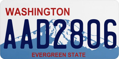 WA license plate AAD2806
