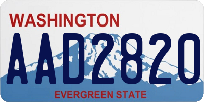 WA license plate AAD2820