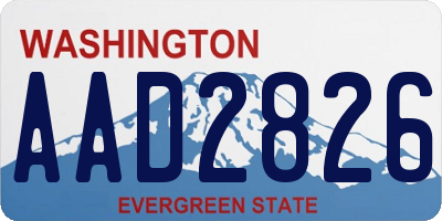WA license plate AAD2826