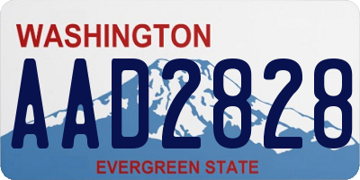 WA license plate AAD2828