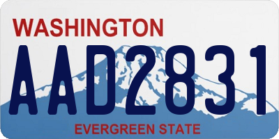 WA license plate AAD2831