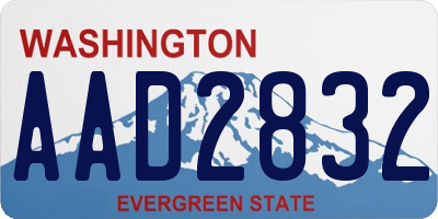 WA license plate AAD2832