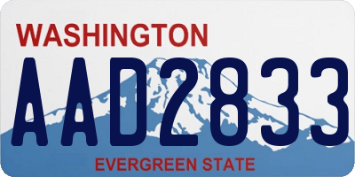 WA license plate AAD2833