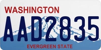 WA license plate AAD2835