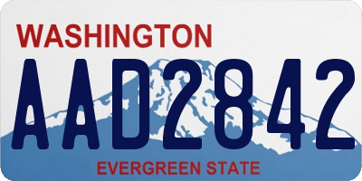 WA license plate AAD2842