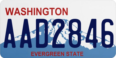 WA license plate AAD2846