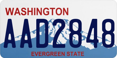 WA license plate AAD2848