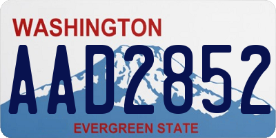 WA license plate AAD2852