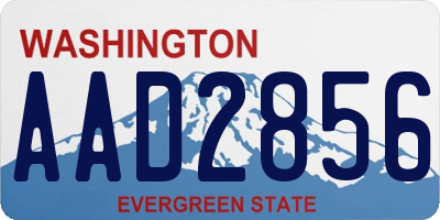 WA license plate AAD2856