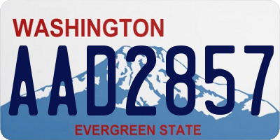 WA license plate AAD2857