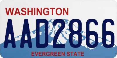 WA license plate AAD2866