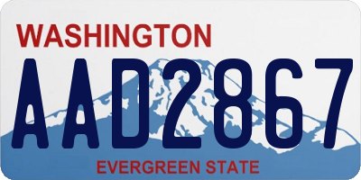WA license plate AAD2867