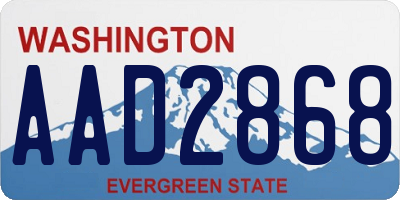 WA license plate AAD2868