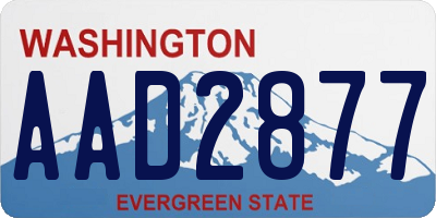 WA license plate AAD2877