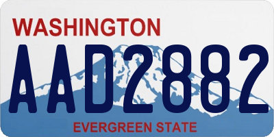 WA license plate AAD2882