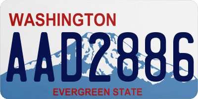 WA license plate AAD2886