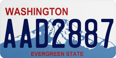 WA license plate AAD2887