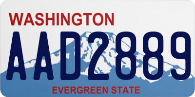 WA license plate AAD2889