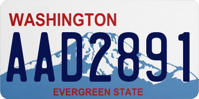 WA license plate AAD2891