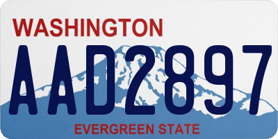 WA license plate AAD2897